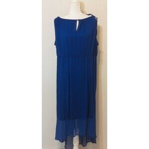 LANE BRYANT Women Size 18-20 Sleeveless Chiffon Hem Midi Dress Formal Minimalist